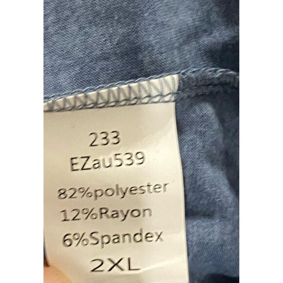 Automet Mens Size 2XL Top Long Sleeve Blue Stretch Polyblend - Picture 4 of 9